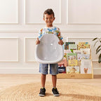 ECR4Kids Plastic Leaf Scoop Floor Rocker Seat, Classroom Furniture, Light Grey - Image 7