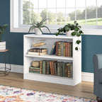 Bush Home Small 2 Shelf Bookcase, 2 Tier Bookshelf Storage Cabinet - Image 2