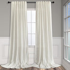 Pitalk Back Tab Linen Curtains 95 Inches Long 2 Panels Set by Pitalk