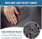 H.VERSAILTEX Velvet Stretch Recliner Couch Covers 6-Pieces Recliner Loveseat - Image 3