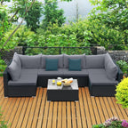 Tangkula 7-Piece Patio Furniture Set, Outdoor Sectional Sofa - Image 3