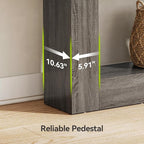 LITTLE TREE 63 Inches Long Console Table, 2-Tier Farmhouse Sofa Table Behind - Image 7