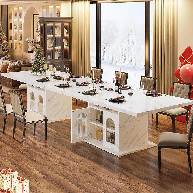 HSH Dining Table for 4–6, Wood Rectangle Dinner Table - Image 9