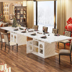 HSH Dining Table for 4–6, Wood Rectangle Dinner Table - Image 9