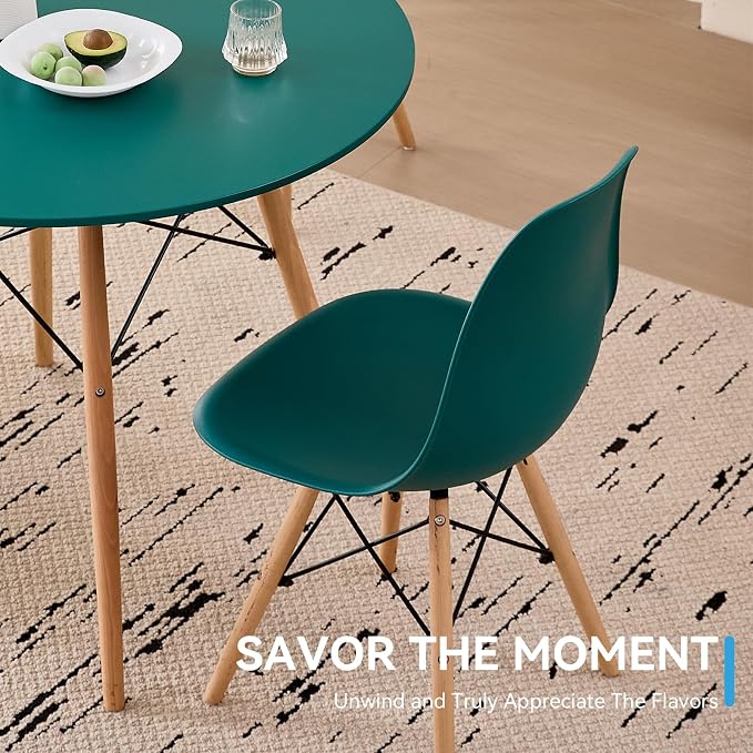5-Piece Round Dining Table Set, Small 35.5" Kitchen Table Chairs Set of 4 Space - Image 8