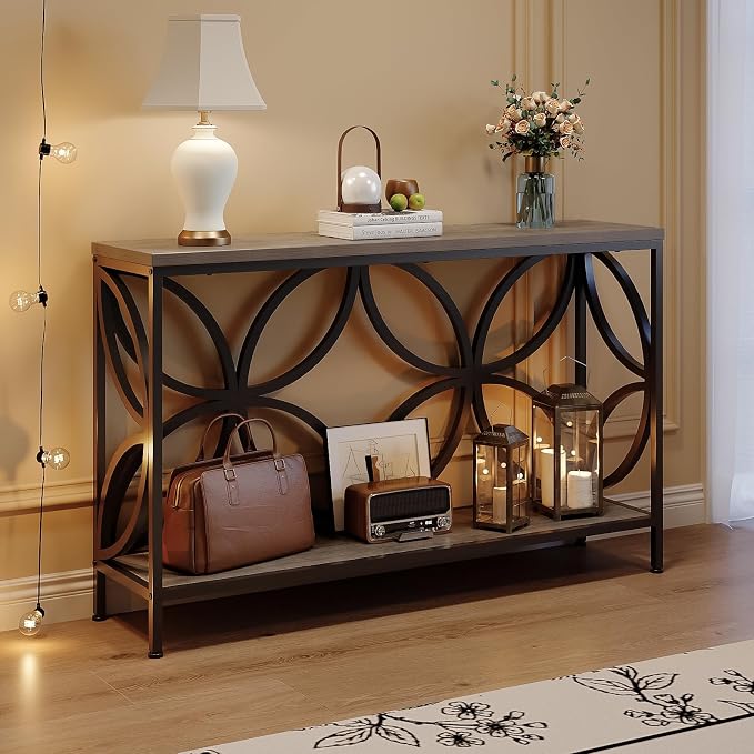 GiftGo Narrow Sofa Table 47.2 Inch, Industrial Sofa Table Behind Couch - Image 4