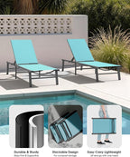 Ciokea Foldable Outdoor Lounge Chair, No Assembly Patio Chaise Lounge Outdoor - Image 5