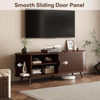 55 inch TV Stand with Power Outlet, Fluted Entertainment Center - Image 5