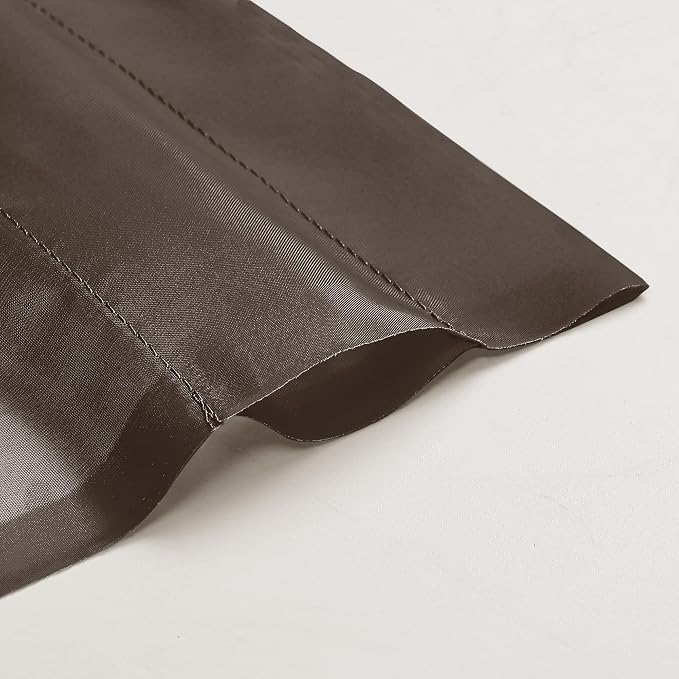 Chocolate Brown Sheer Curtains 84 Inches Long 2 Panels, Light Filtering Sheer - Image 3