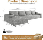 AUGOP 136" Sectional Couches for Living Room Modern Modular Sofa - Image 2