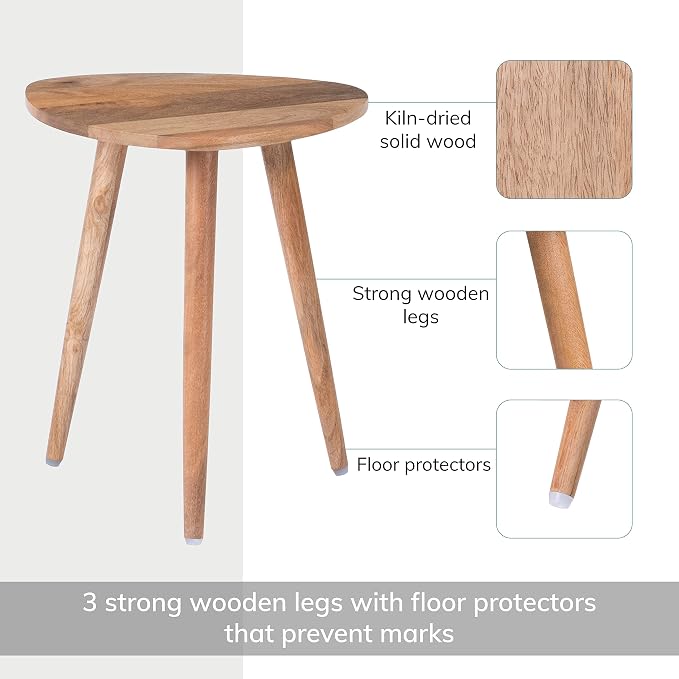 MH London Bond Wooden Triangle End Table - Image 5
