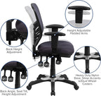 Flash Furniture Nicholas Mid-Back Swivel Office and Gaming Chair, Ergonomic - Image 4