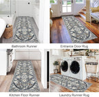 HEBE Hallway Runner Rug 2'x6', Washable Non Slip Kitchen Rug Runner | Soft Boho - Image 6