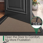 LUMI Outside Welcome Door Mat 17x30, Non-Slip Durable Rubber Easy Clean | Hello - Image 3