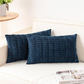 Aegero Pack of 2 Corduroy Decorative Throw Pillow Covers 12x20 Inch, Teal | by Unknown