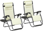 Outsunny Zero Gravity Chairs Set of 2, Reclining Folding Zero Gravity Lounge by Outsunny