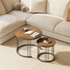 Garden 4 you Nesting Coffee Table, 23.6" Round Coffee Table Set of 2, Wooden - Image 4