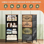 WLIVE Dresser with 4 Drawers, Storage Tower, Organizer Unit, Fabric Dresser - Image 4