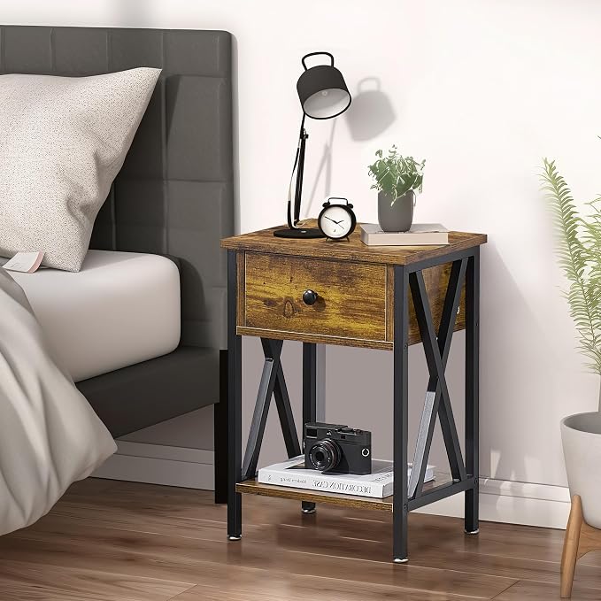 VECELO Nightstands Set of 2, Modern Bedside End Tables, Night Stands - Image 5