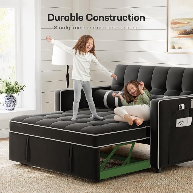 Marsail 3-in-1 Convertible Futon Sleeper Sofa Bed, Pull Out Couch - Image 4
