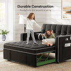 Marsail 3-in-1 Convertible Futon Sleeper Sofa Bed, Pull Out Couch - Image 4