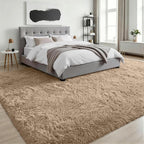 9x12 Area Rug Living Room Bedroom: Fluffy Plush Shag Carpet Beige | - Image 3