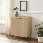 Walker Edison Reema Fluted Door Accent Table, 32 Inch, Coastal Oak - Image 2