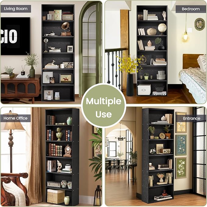 GRUSIGN 71" Tall 6-Tier Bookshelf, Large Open Display Bookcase - Image 10