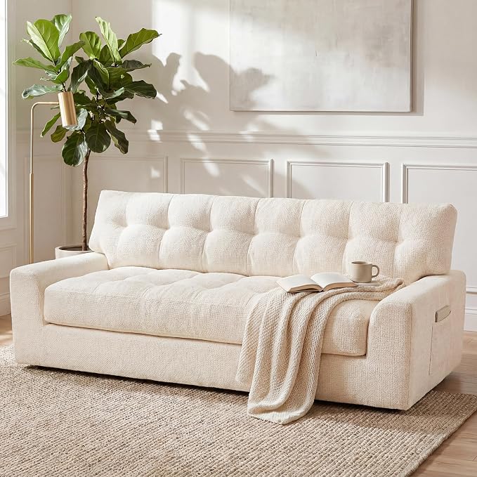 MONVANE 75.6" Convertible 3 Seater Sofa, 2-in-1 Boneless Sleeper Sofa Bed - Image 2