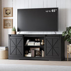 Farmhouse TV Stand for 65/60/55 Inch Tvs, Rustic Entertainment Center by Xixini