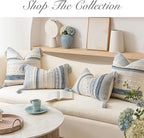 Decorative Lumbar Throw Pillow Cover 12x20 Coastal Blue Accent Cushion - Image 6