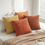 Fancy Homi Set of 4 Boho Fall Decorative Throw Pillow Covers 16x16 Inch - Image 5
