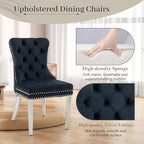 KCC Velvet Dining Chairs Set of 6, Upholstered High-end Tufted Dining Room Chair - Image 4