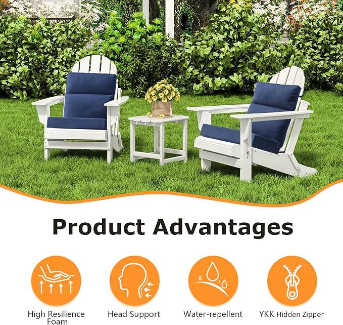 Unimatta Sunbrella Outdoor High Back Chair Cushion Seat Pads, 44 x 21 Inch - Image 3