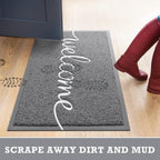Grey Door Mat Welcome Mats Outdoor Indoor Doormat - Image 5