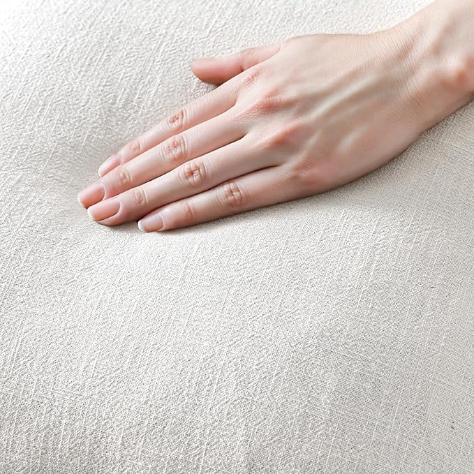 MIULEE Boho Linen Fringe Decorative Throw Pillow Covers White 20x20 | Set of 2 - Image 2