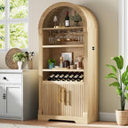 71" Tall Arched Wine Bar Cabinet - Image 8