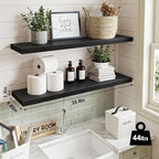 Fixwal Floating Shelves for Wall, 35.4" Long Heavy Duty Wall Mounted Rustic - Image 3