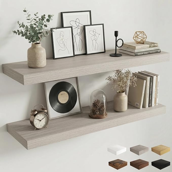 Dreamland 48 inch Floating Shelves, Rustic Wood Floating Wall Shelf by Dreamland