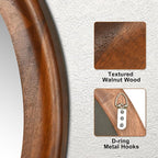 Round Wood Mirrors 30 Inch, Rustic Decorative Transitional Wall Mirror - Image 5