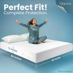Utopia Bedding Queen Mattress Protector Zippered, 100% Waterproof Bed Bug and - Image 2