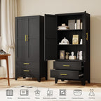 GAIOUS Steel Pantry Cabinet, 2 Adjustable Shelf and 2 Drawers, Freestanding - Image 4