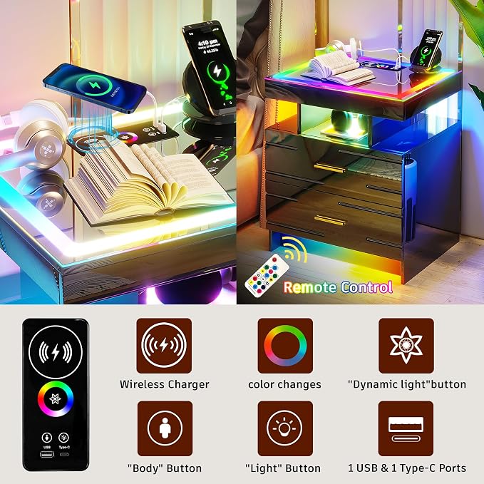 WOOVIVS Nightstand Set of 2 - Image 5