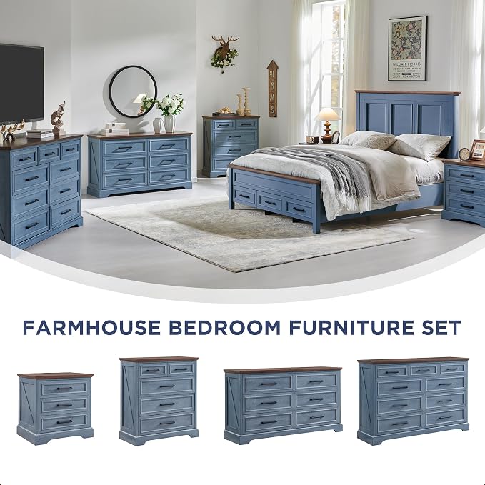 ACCOHOHO Farmhouse Nightstand - Image 4