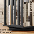 YOWOS Rotating Bookshelf Tower, 360° Display Spinning Bookcase, Bamboo - Image 5