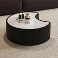 29.53" Marble Coffee Table, Modern Creative Moon Coffee Table by Henf