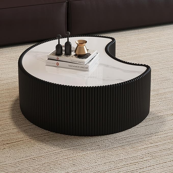 Modern Nesting Coffee Table Set of 2, Creative Moon Coffee and End Table Set - Image 3