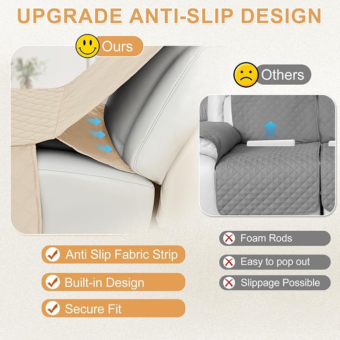 HDCAXKJ 100% Waterproof Reclining Sectional Couch Covers L Shape Recliner Sofa - Image 4