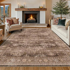 Taupe Brown Living Room Rug 6x9 by HazoHaus