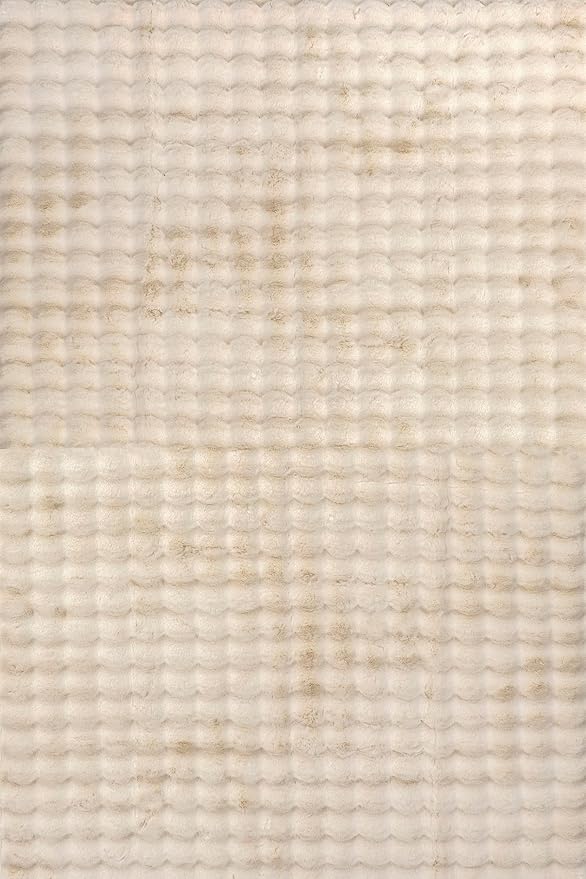 nuLOOM Jeni Beige Checkered Washable Area Rug - Image 2